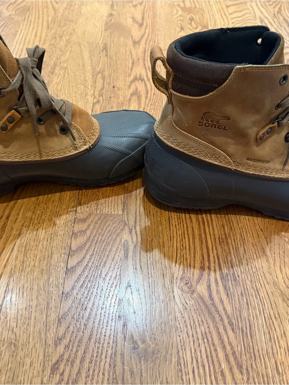Sorel Men's Brown and Black Lace-Up Duck Boots